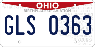 OH license plate GLS0363