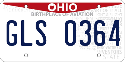 OH license plate GLS0364