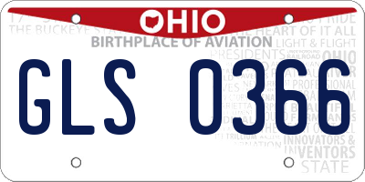 OH license plate GLS0366
