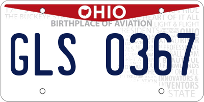 OH license plate GLS0367