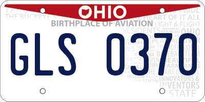 OH license plate GLS0370