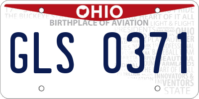 OH license plate GLS0371