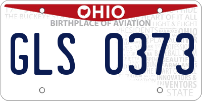 OH license plate GLS0373
