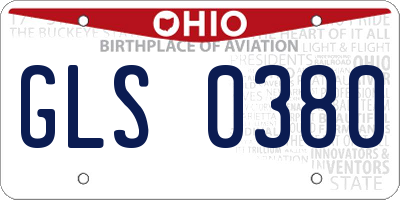 OH license plate GLS0380