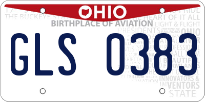 OH license plate GLS0383
