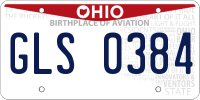 OH license plate GLS0384