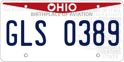 OH license plate GLS0389