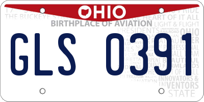 OH license plate GLS0391