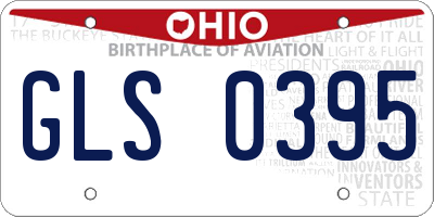 OH license plate GLS0395