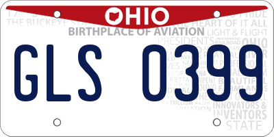 OH license plate GLS0399