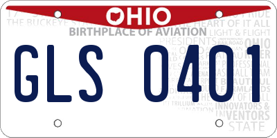 OH license plate GLS0401