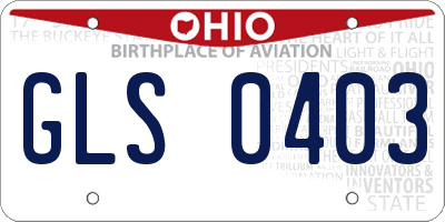 OH license plate GLS0403