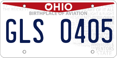 OH license plate GLS0405