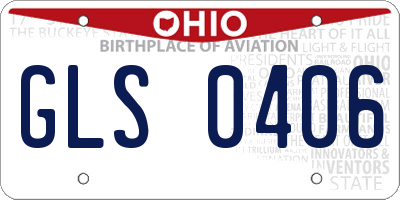 OH license plate GLS0406