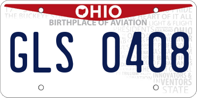 OH license plate GLS0408