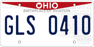 OH license plate GLS0410