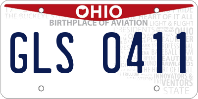 OH license plate GLS0411