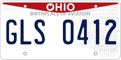 OH license plate GLS0412