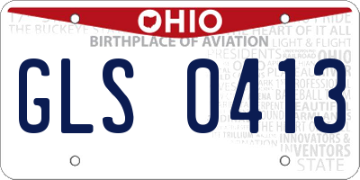 OH license plate GLS0413