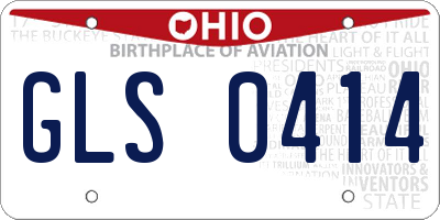 OH license plate GLS0414
