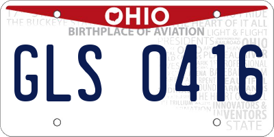 OH license plate GLS0416