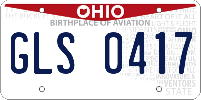 OH license plate GLS0417
