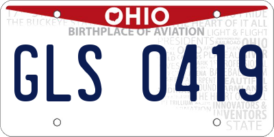OH license plate GLS0419