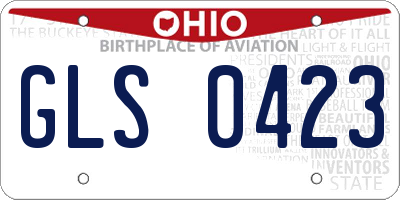OH license plate GLS0423