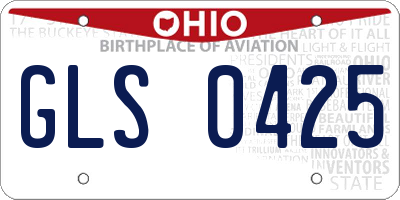 OH license plate GLS0425