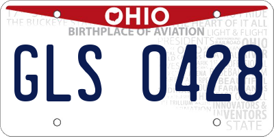 OH license plate GLS0428