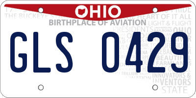 OH license plate GLS0429