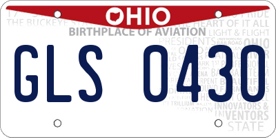 OH license plate GLS0430