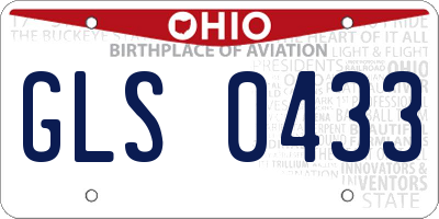 OH license plate GLS0433