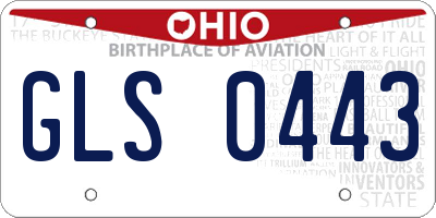 OH license plate GLS0443