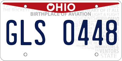 OH license plate GLS0448