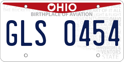 OH license plate GLS0454
