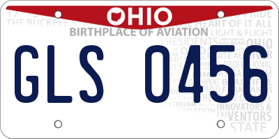 OH license plate GLS0456