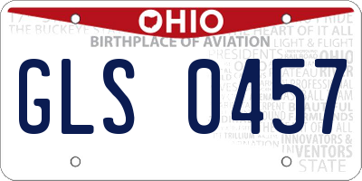 OH license plate GLS0457