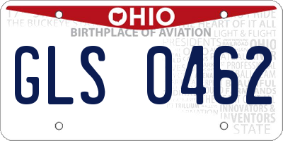 OH license plate GLS0462