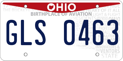OH license plate GLS0463