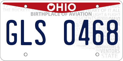 OH license plate GLS0468