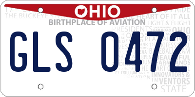 OH license plate GLS0472