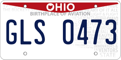 OH license plate GLS0473