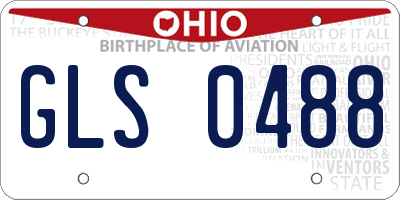 OH license plate GLS0488