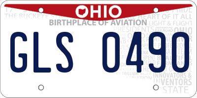 OH license plate GLS0490