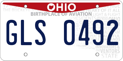 OH license plate GLS0492