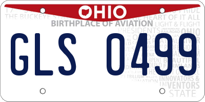 OH license plate GLS0499