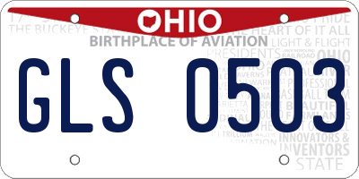OH license plate GLS0503
