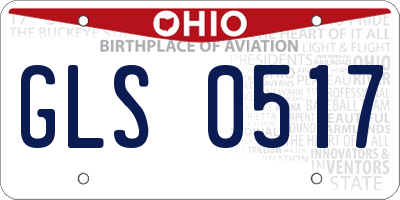 OH license plate GLS0517