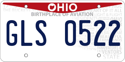 OH license plate GLS0522